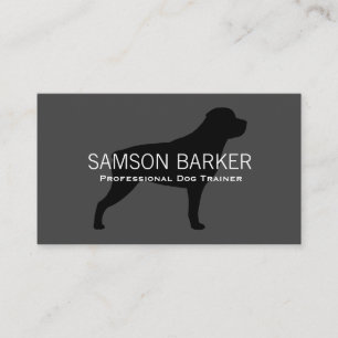 Rottweiler Silhouette Black auf Grau Rottie Dog Visitenkarte
