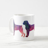 Rottweiler Silhouette für farbenfrohe geometrische Kaffeetasse (Vorderseite Links)
