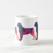 Rottweiler Silhouette für farbenfrohe geometrische Kaffeetasse (Mittel)