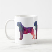 Rottweiler Silhouette für farbenfrohe geometrische Kaffeetasse (Links)