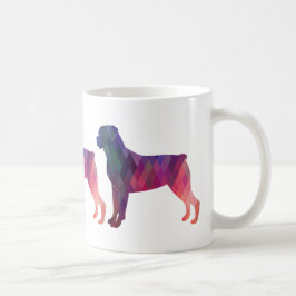 Rottweiler Silhouette für farbenfrohe geometrische Kaffeetasse