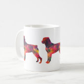 Rottweiler Silhouette für farbenfrohe geometrische Kaffeetasse (Vorderseite Links)