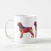 Rottweiler Silhouette für farbenfrohe geometrische Kaffeetasse (Links)