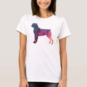 Rottweiler Silhouette für farbenfrohe geometrische T-Shirt