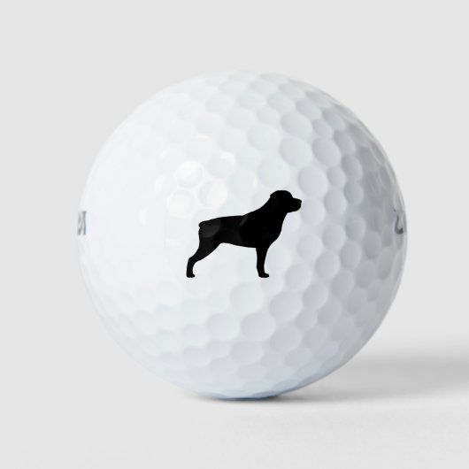 Rottweiler-Silhouette Golfball (Vorderseite)