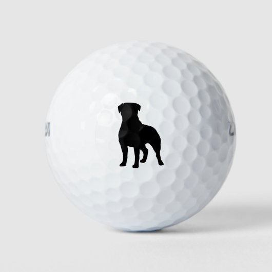 Rottweiler-Silhouette Golfball (Vorderseite)