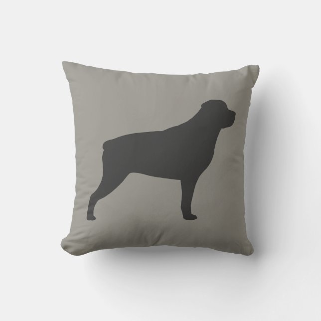 Rottweiler-Silhouette Kissen (Vorderseite)