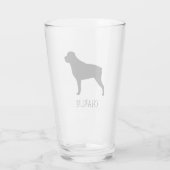 Rottweiler Silhouette Personalisiert Rottie Lover Glas (Rückseite)