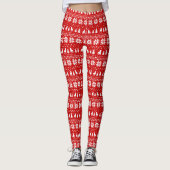 Rottweiler Silhouette-Weihnachtsmuster Leggings (Vorderseite)