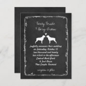 Rottweiler Silhouetten Hochzeitserklärung Einladung (Vorne/Hinten)