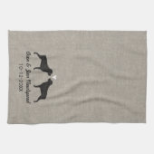 Rottweiler Silhouetten mit Herzen und Text Handtuch (Horizontal)