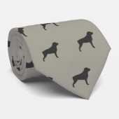 Rottweiler-Silhouetten-Muster| Rottie Hund Lover Krawatte (Gerollt)