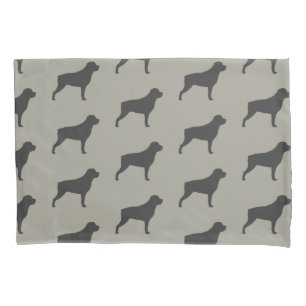 Rottweiler Silhouetten Pattern Grau Kissenbezug