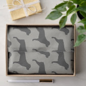 Rottweiler Silhouetten Pattern Grau Seidenpapier (Geschenk)