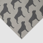 Rottweiler Silhouetten Pattern Grau Seidenpapier (Detail)