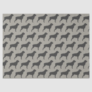 Rottweiler Silhouetten Pattern Grau Seidenpapier