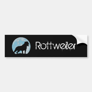 Rottweiler sillhouette Mond-Autoaufkleber Autoaufkleber