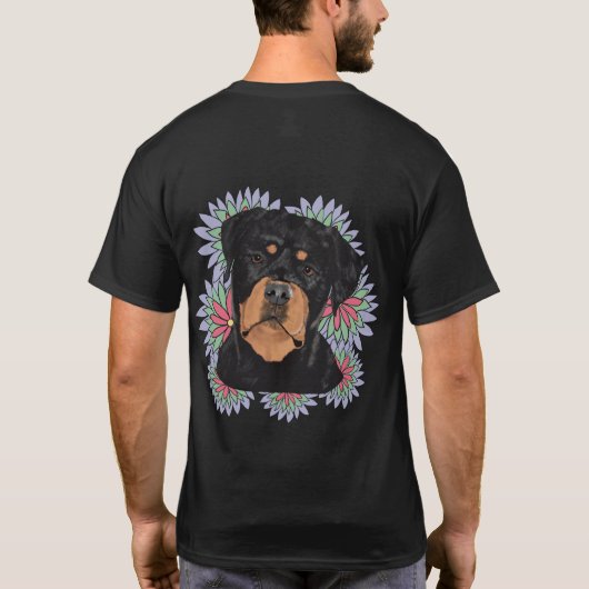 Rottweiler sind empfindliche Blume T-Shirt (Rückseite)