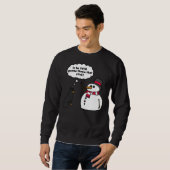 Rottweiler Snowman Stick Arm Weihnachten Sweatshirt (Vorne ganz)
