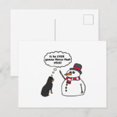 Rottweiler Snowman Weihnachten Postkarte (Vorne/Hinten)