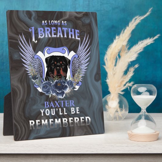 Rottweiler, solange ich Gedenkfeier durchatme Fotoplatte (Seite)