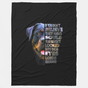 Rottweiler Soul I Liebe Rotties Dog Lover Fleecedecke