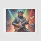 Rottweiler spielt Gitarre auf Bühne - Seidenpapier (Vorderseite)