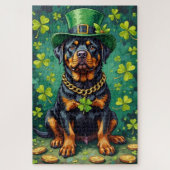 Rottweiler St Patrick’s Day Lucky Dog Puzzle (Vertikal)