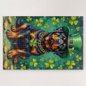 Rottweiler St. Patrick's Day Glückshund Puzzle (Horizontal)