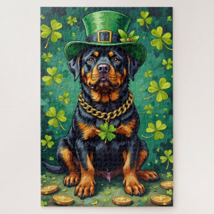 Rottweiler St. Patrick's Day Glückshund Puzzle