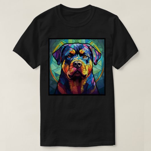Rottweiler Stainglas Basic Dark T - Shirt (Design vorne)