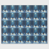 Rottweiler Starry Forest Hike Christmas Painting Geschenkpapier (Flach)