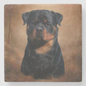 Rottweiler Steinuntersetzer (Vorderseite)