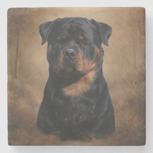 Rottweiler Steinuntersetzer (Vorderseite)