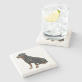 Rottweiler Steinuntersetzer (Seitenansicht)