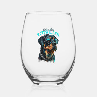 Rottweiler Stilvolle Haustiere Weinglas Ohne Stiel