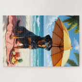 Rottweiler Strand Relax Szene Puzzle (Horizontal)