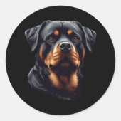 Rottweiler Stunning Dog Head Art Runder Aufkleber (Vorderseite)