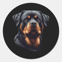 Rottweiler Stunning Dog Head Art Runder Aufkleber