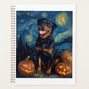 Rottweiler Süßer Hund Halloween Jack O Lantern Kür Planer