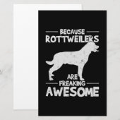 Rottweiler T - Shirt Copy Briefpapier (Vorne/Hinten)