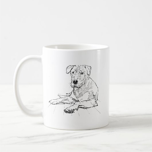 Rottweiler-Tasse – Minimalistische Kaffeetasse (Links)
