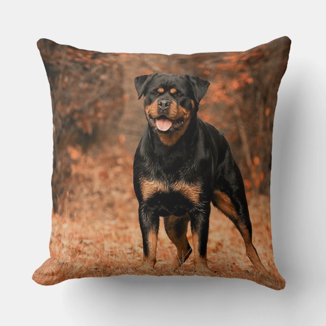 Rottweiler Throw Kissen (Vorderseite)