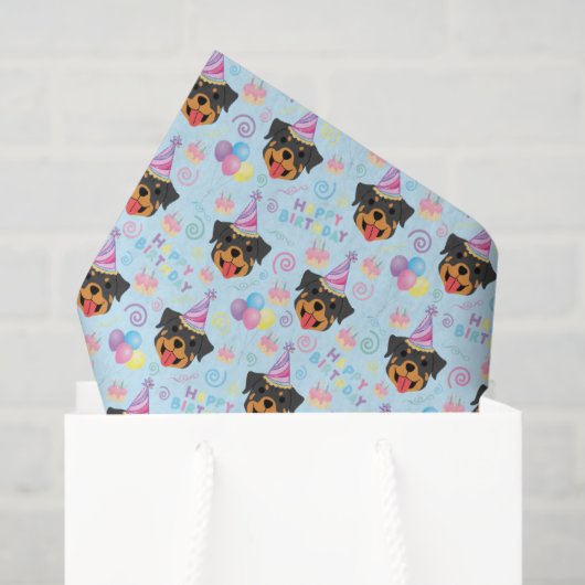 Rottweiler Tissue Paper in Blue Seidenpapier (Geschenk Tasche)
