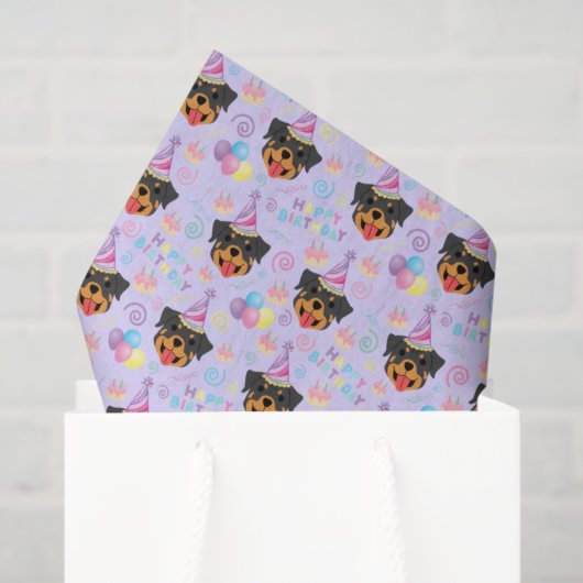 Rottweiler Tissue Paper in Purple Seidenpapier (Geschenk Tasche)