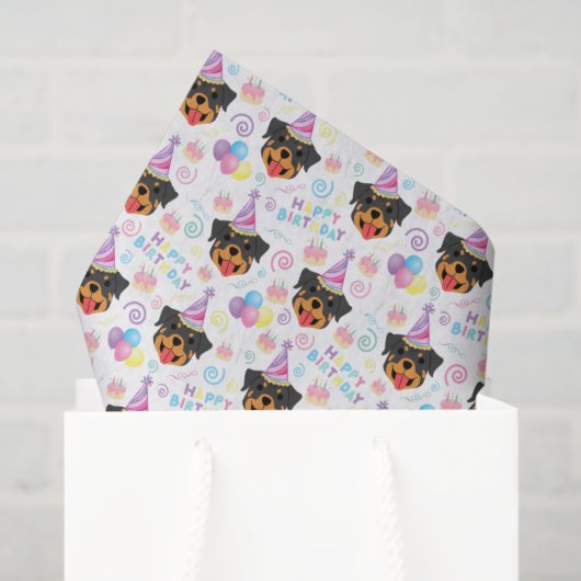 Rottweiler Tissue Paper in White Seidenpapier (Geschenk Tasche)