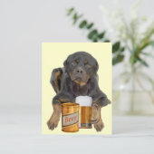 Rottweiler Touch mein Bier nicht Postkarte (Stehend Vorderseite)
