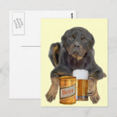 Rottweiler Touch mein Bier nicht Postkarte (Vorne/Hinten)
