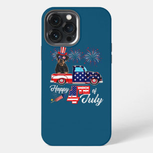 Rottweiler trägt Sonnenbrille amerikanische Flagge iPhone 13 Pro Max Hülle