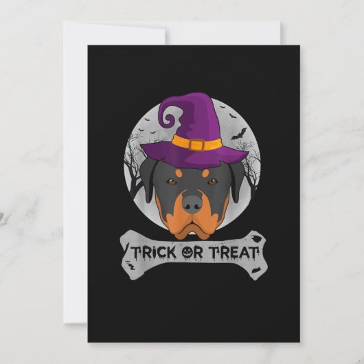 Rottweiler Trick oder Treat Funny Dog Ankündigung (Vorderseite)